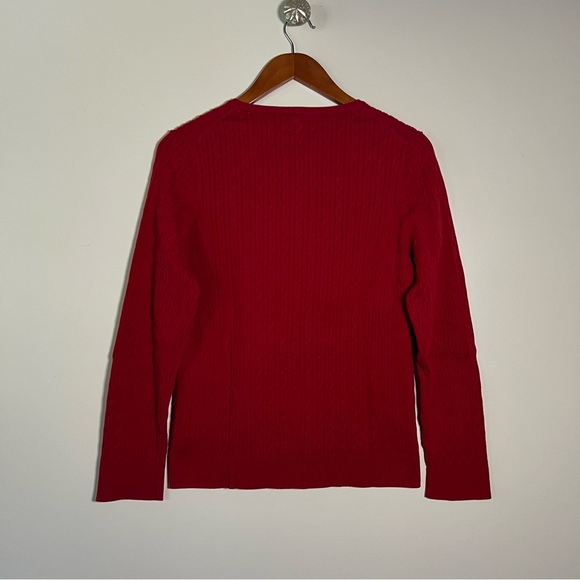 TALBOTS RED SWEATER WOMEN’S V-NECK - Picture 11 of 12